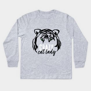 Crazy Cat Lady - Tiger Kids Long Sleeve T-Shirt